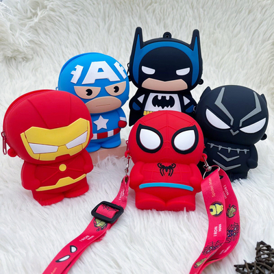 अच्छी कीमत पेंसिल के लिए सुपरमैन सिलिकॉन सिक्का बैग Crossbody लड़कों के लिए कंधे बैग पॉप पर्स बैग क्रिसमस जन्मदिन उपहार सिक्का बटुआ ऑनलाइन