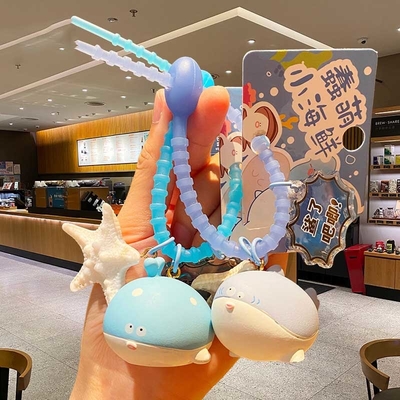 हैंडबैग आकर्षण समुद्री मछली कार्टून Keychain Kawaii जानवर Keychains लड़कियों और महिलाओं के लिए