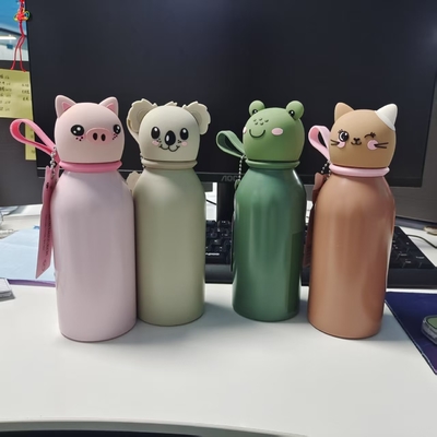 अच्छी कीमत Eco-Friendly Stainless Steel Water Bottle with Animal Head Lid for Kids ऑनलाइन