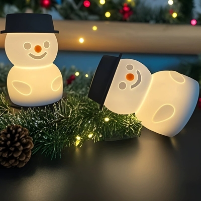अच्छी कीमत Snowman Silicone Night Light for Kids - Touch Control, Rechargeable LED ऑनलाइन