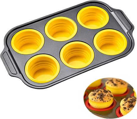 अच्छी कीमत 6-Piece Stackable Silicone Baking Pan Set - Temperature Resistant (-40°F to 446°F) Non-Stick Bakeware with Metal Reinforced Frame ऑनलाइन