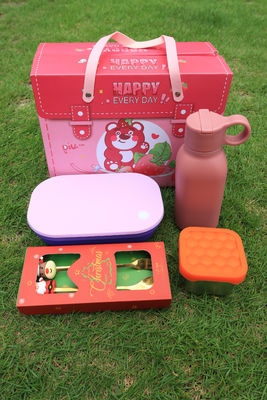 अच्छी कीमत Premium Stainless Steel & Silicone Lunch Set For Kids And Families – 4-in-1 Combo With Bento Box, Bottle, Snack Cup, And Animal Cutlery Wholesale ऑनलाइन