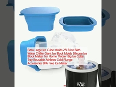 अतिरिक्त बड़े आइस क्यूब मोल्ड 25LB आइस बाथ वाटर चिलर विशाल बर्फ ब्लॉक मोल्ड सिलिकॉन बर्फ ब्लॉक निर्माता घर के लिए मोटी बड़ी बर्फ क्यूब ट्रे पुनः प्रयोज्य एथलीटों कोल्ड डुबकी सहायक उपकरण बीपीए मुक्त बर्फ निर्माता