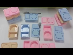 भोजन तैयार करना आसान बना दिया गया! ढक्कन के साथ 3 पैक सिलिकॉन स्नैक्स कंटेनर∙ डबल डिब्बे स्नैक्स बॉक्स