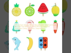 DIY कार्टून सिलिकॉन मोल्ड BPA मुक्त पुनः प्रयोज्य खाद्य ग्रेड आइस क्यूब ट्रे चॉकलेट, कैंडी, जेली, राल, साबुन और अधिक के लिए प्यारे फल और जानवरों के आकार के साथ